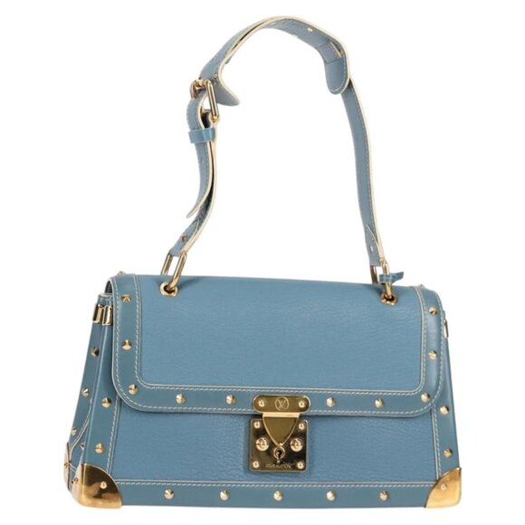 LOUIS VUITTON Suhari Tarantue Shoulder Bag Leather Blue M91821 LV Auth 126911V - Picture 1 of 16